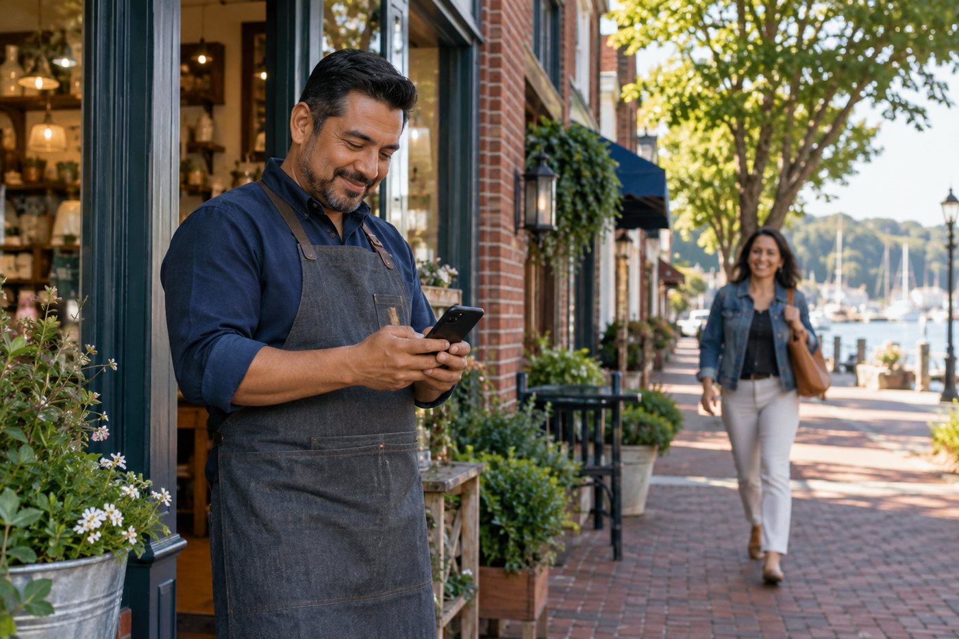 A Maryland small-business owner working from a welcoming home office