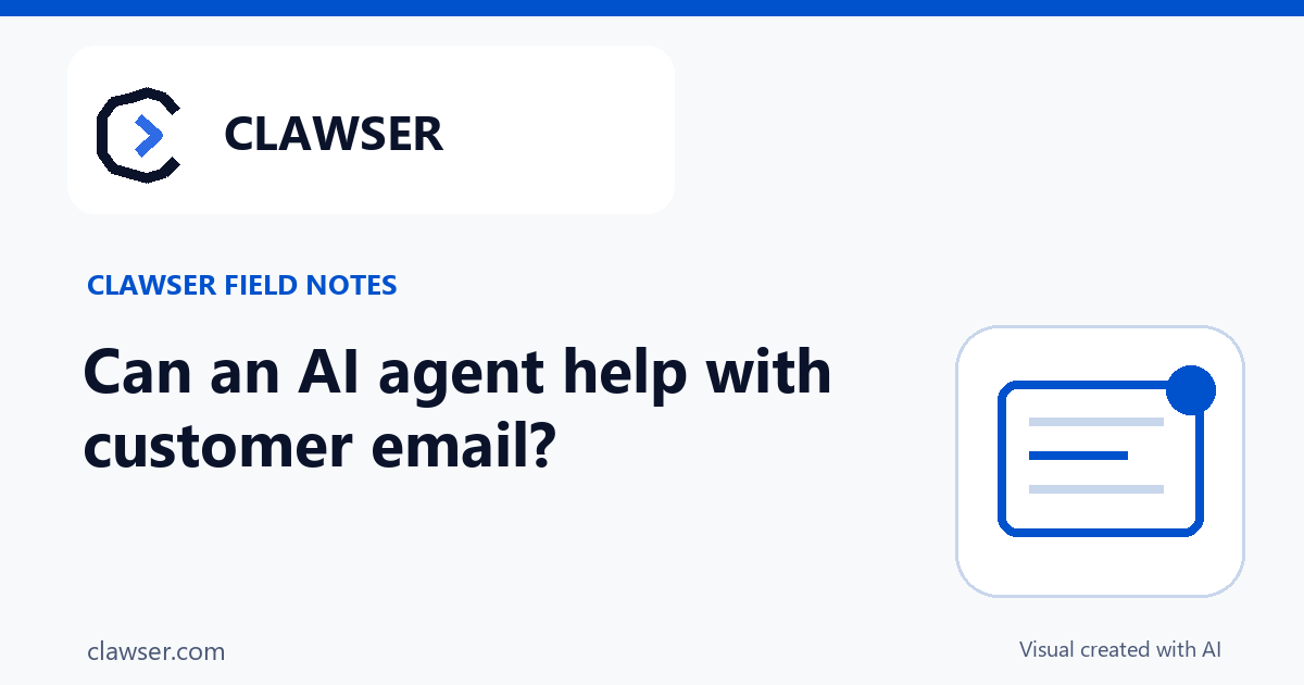 Clawser branded inbox illustration with a highlighted message. Visual created with AI.